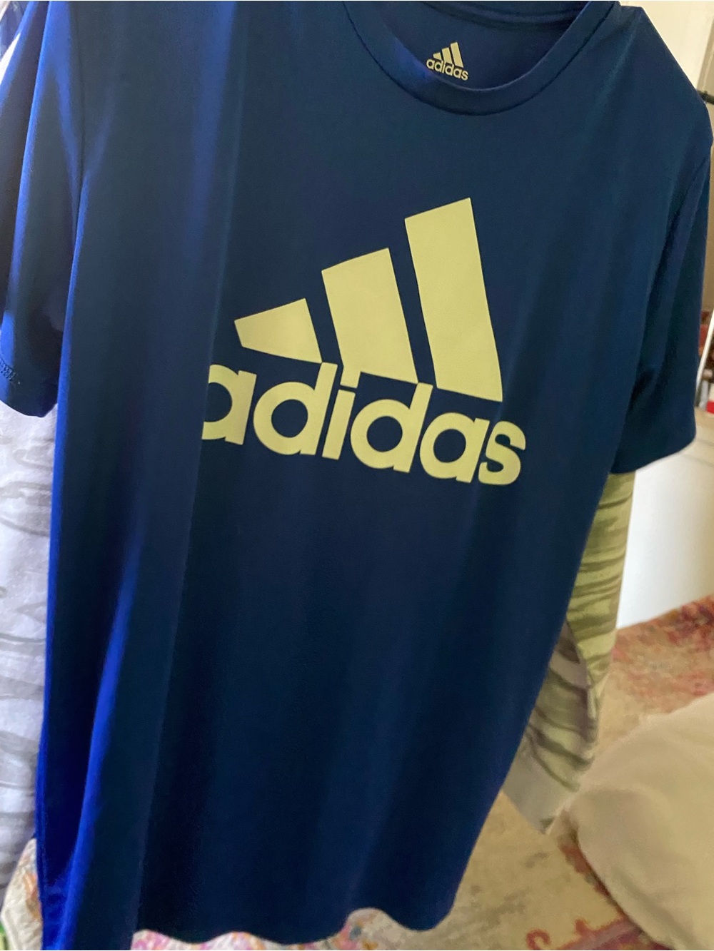 adidas Navy Short-Sleeve Logo Tee